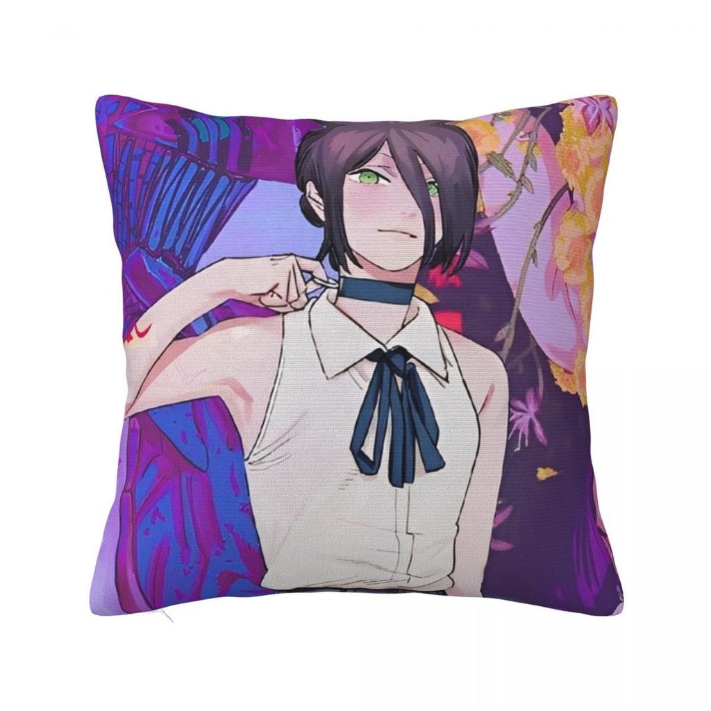 Anime Chainsaw Man Square Pillow Covers Bed Car Cushion Cover Creative Throw Pillow Case