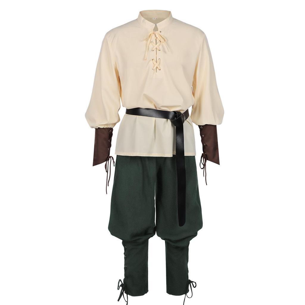 Halloween Pirate Renaissance Stirrup Pants Adult Costume for Stage Performance