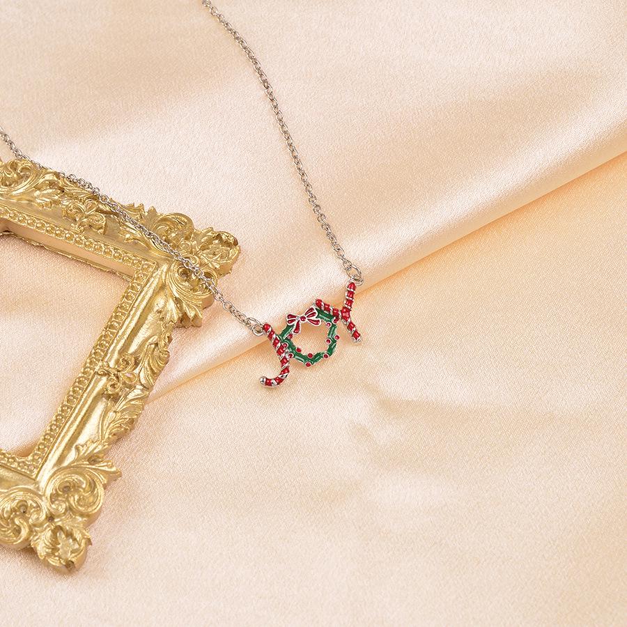 Cross-Border Christmas Necklace: 3D Holiday Tree & Reindeer Clavicle Chain