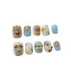 Handmade Press-On Nails Short Square Style Cute Cartoon Nail Art Tips Women Girls