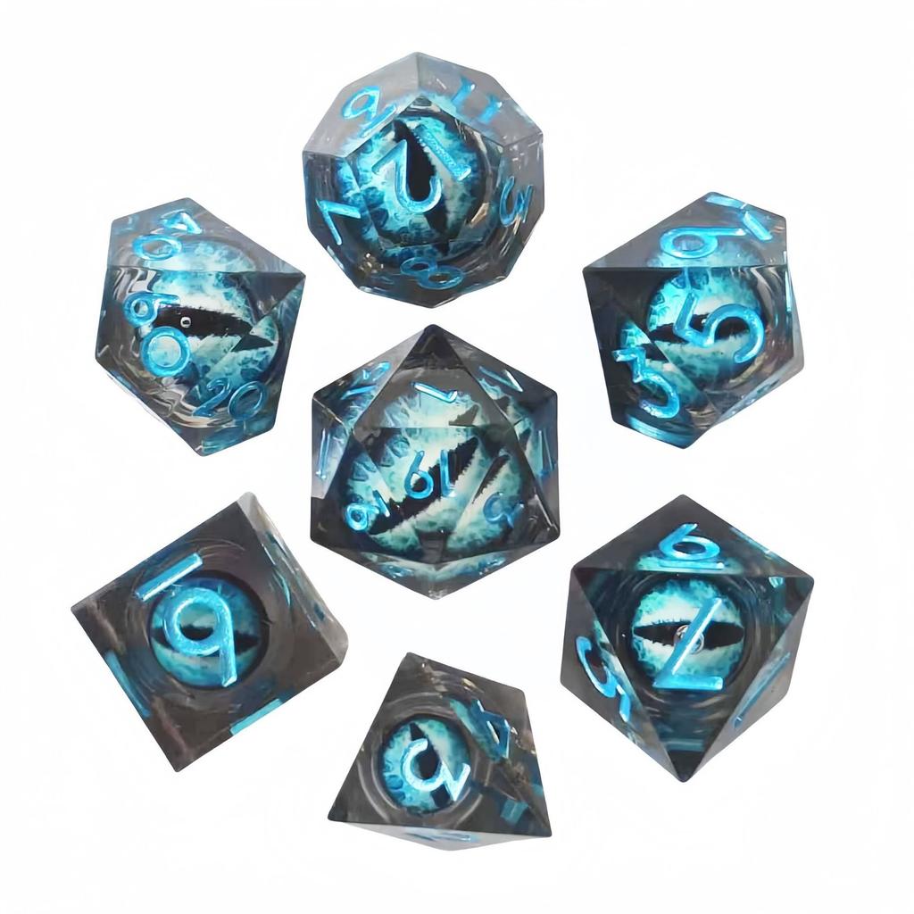 Spitzes Harz Longan Bewegliches Baldur's Gate Würfelset Dungeons & Dragons Brettspiel DND Cthulhu Laufgruppe