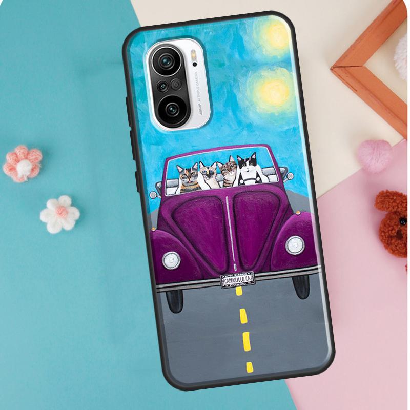 

Чехол Hippy Peace Bus Cat для Xiaomi Mi 11T Pro 12 X 10T Mi 11 Lite, чехол для телефона POCO X3 Pro GT X4 F3 M3 M4 POCO M4 Pro