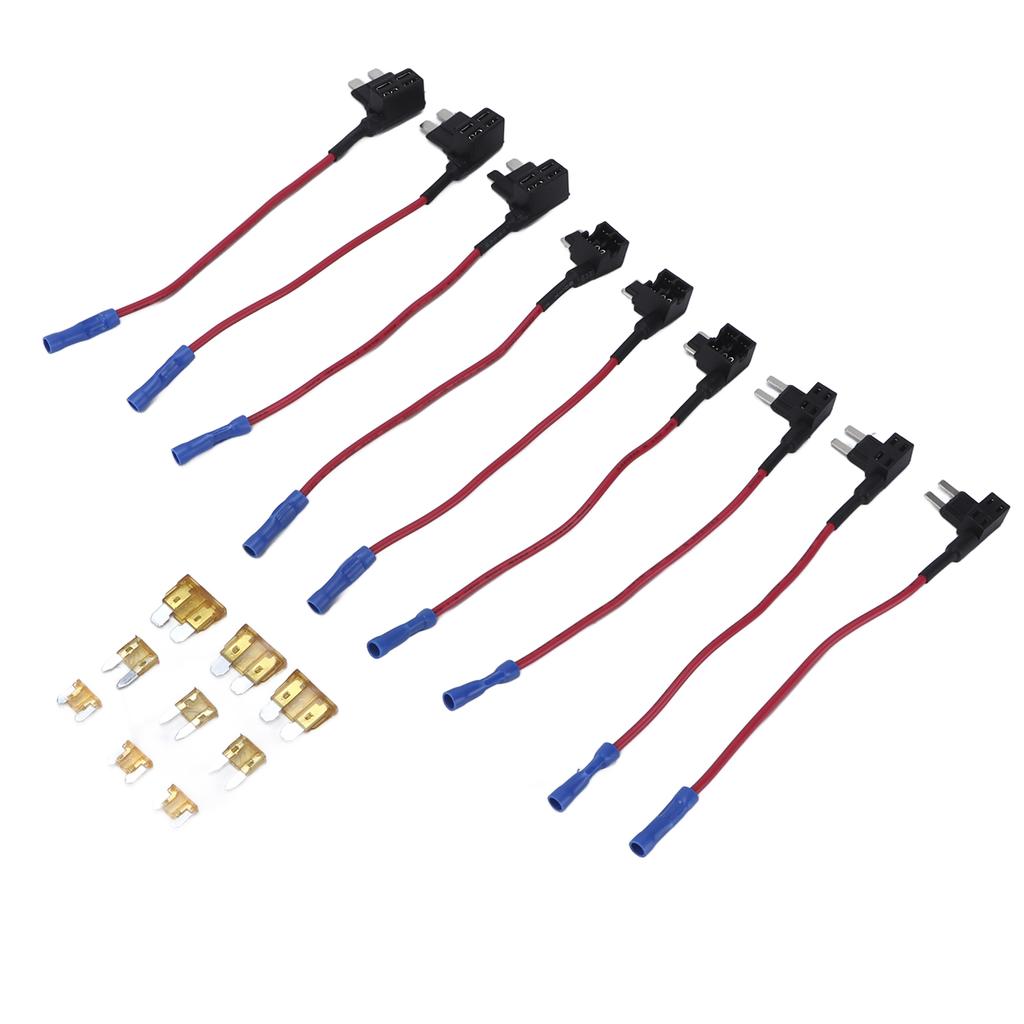 9 Pack 12V Add A Circuit Adapter 3 Types Fuse Tap Holder Standard Mini Low Profile with 5A Blade Fuse