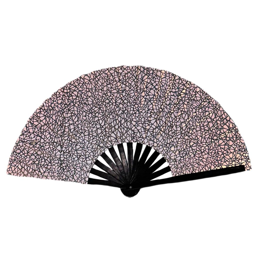 New Foldable Bamboo Fan 33cm Lightweight Holding Laser Colors Hand Fan Portable PVC Clack Clapping Fans for Line Dancing