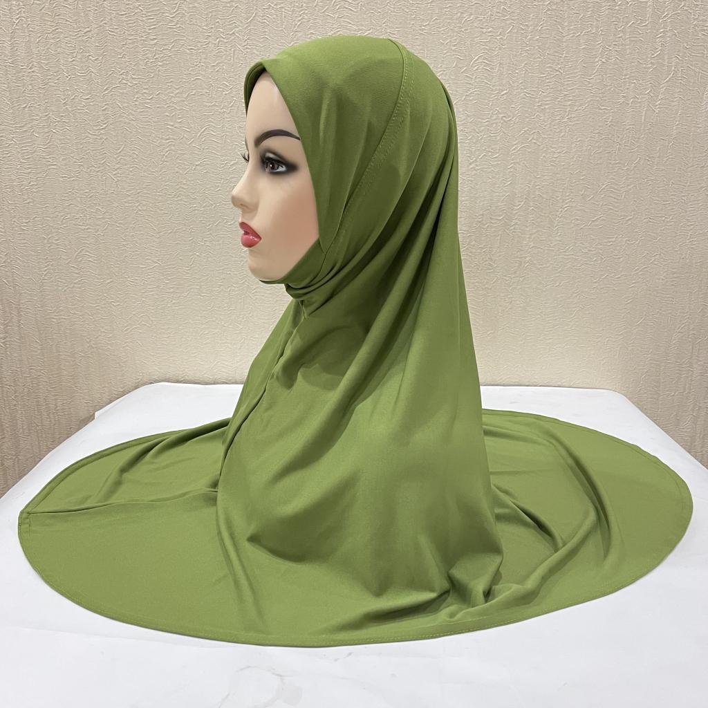 H124 Erwachsene hochwertige große Größe muslimischer Hijab-Schal mit Kinnteil islamische Kopftuch-Hüte Armia zum Überziehen Kopftuch Turbanmützen