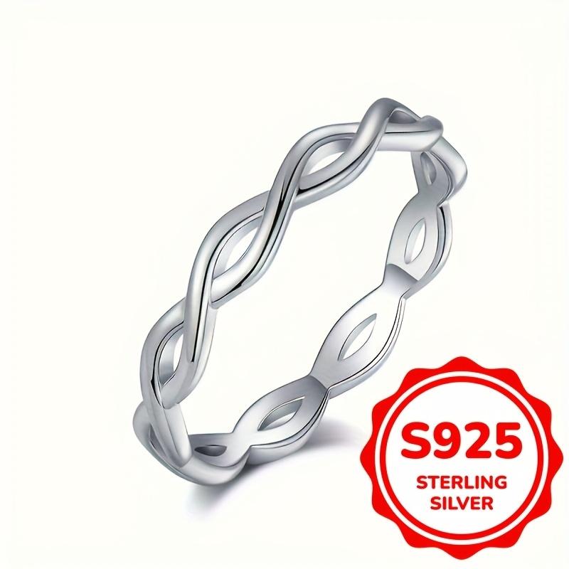 

Кольца из стерлингового серебра 925 пробы для женщин, простые кольца-бесконечности крест-накрест, обручальные кольца, ювелирные изделия 8