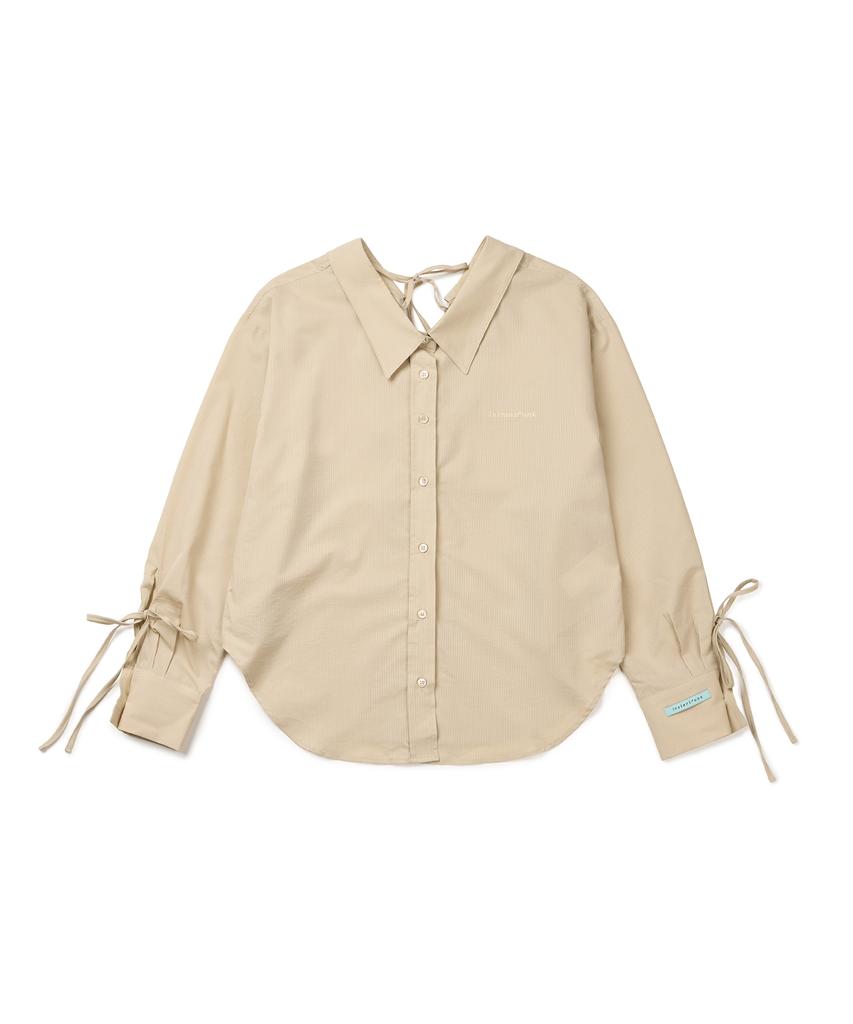 INSTANTFUNK Summer Ribbon Shirt - Light Beige