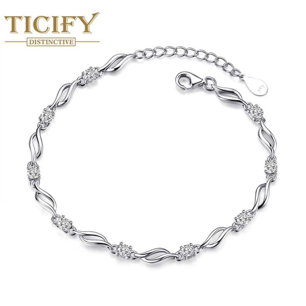 

Браслеты Love с кристаллами циркона — простые, модные и милые белый