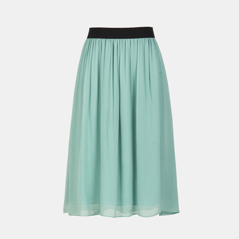 

Blue Rose Plus size women clothing Fairy s Summer Romantic Stretch Waist Skirt Elegant Waist Skirt Three Colors Blue-Green L