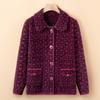 Medium mother imitation mink hair knitted jacket middle-aged and elderly women's clothing thickened large-size sweater jacket old lady clothes