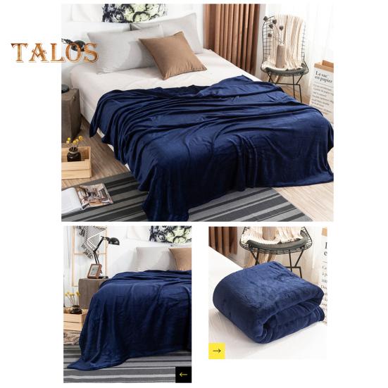 Flannel Blanket Thickened Double-sided Fluff Plush Solid Color Office Nap Dormitory Home Bed Sofa Travel Cozy Warm Winter Blanket