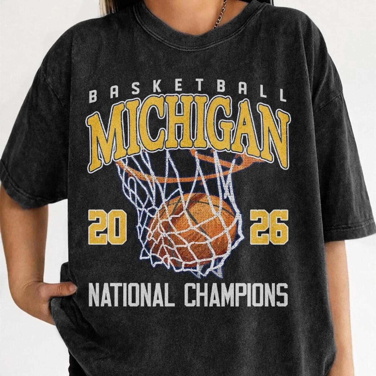 Vintage Michigan Basketball Shirt, Go Blue Sport Shirt, Champions Game Day Retro 3XL