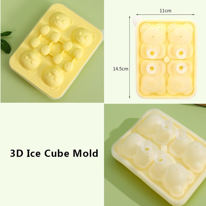 Silicone Bear Ice Mold Little Teddy Bear Shape Ice Cube Silicone Mold Ice Tray Whisky Silicone Ice Box