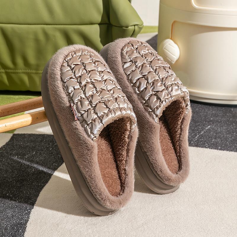 

Зимние новые хлопковые тапочки для дома, теплые, домашние, парные, с одинаковой нескользящей толстой подошвой, хлопковые туфли, повседневные, универсальные 44-45