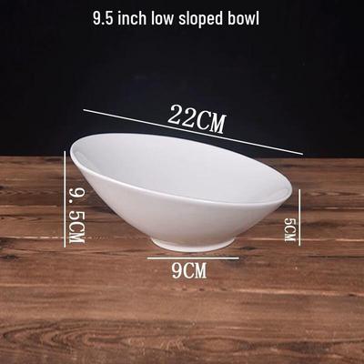 ZISIZ Pure White Slanted Serving Bowl