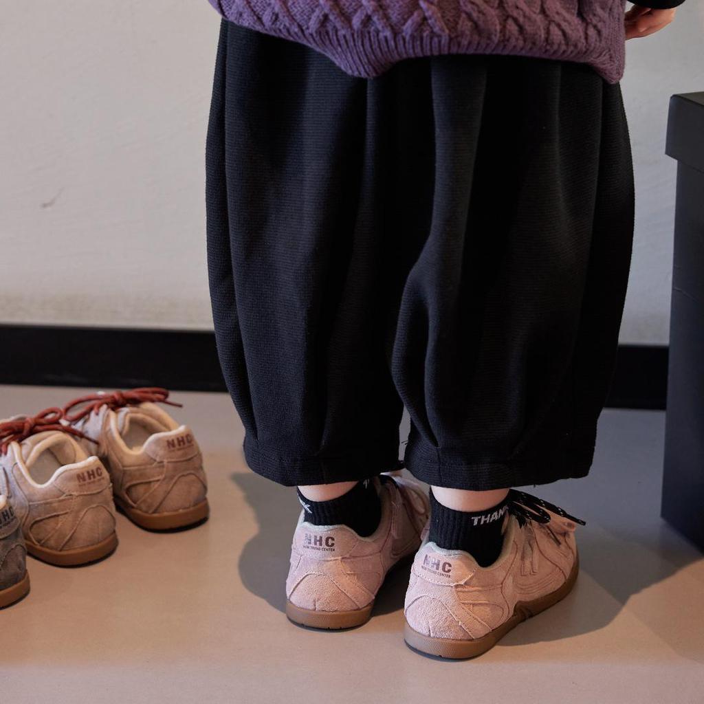 Children's 2025 Autumn/Winter Genuine Leather Leopard Print German Training Shoes: Boys' Versatile Style, Girls' Retro Student Sports Sneakers.