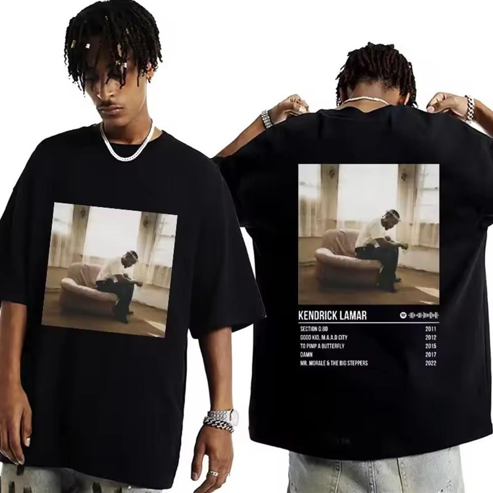 Rap Singer Kendrick Lamar Good Kid Tshirt 2025 Summer Mens Womens Short Sleeved Round Neck Printed Tshirt Mens Clothing