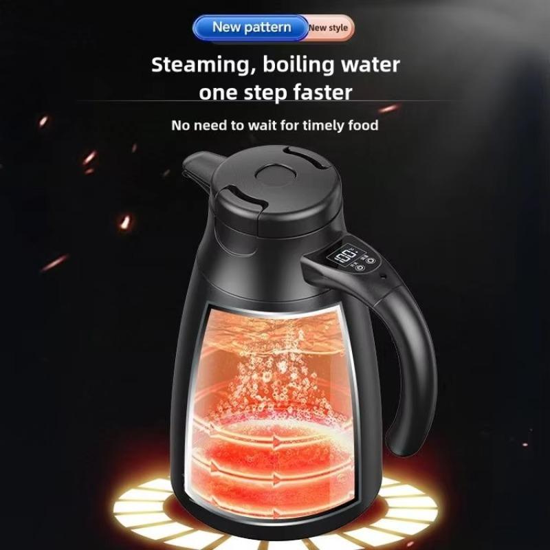 Universal Car Hot Kettle 12V24V 1.2L Water Warmer Bottle Stainless Steel LCD Display Temperature Control Heater for Travel Truck