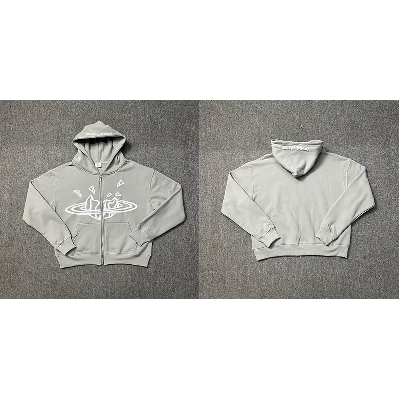 Bluza z kapturem z grafiką Broken Planet Męska Luźny krój Hip Hop Streetwear