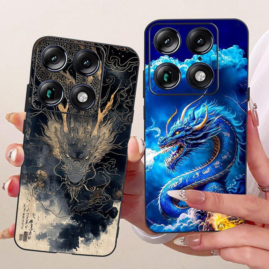 For Moto X70 Air Pro Motorola Signature Phone Case Soft Black Silicone Cover Butterfly Dragon Cat Floral Painting Bumper Funda