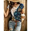 Womens V-Neck Short Sleeve Loose T-Shirt With Colorful Polka Dot Print Casual Oversized Top Daily Wear
