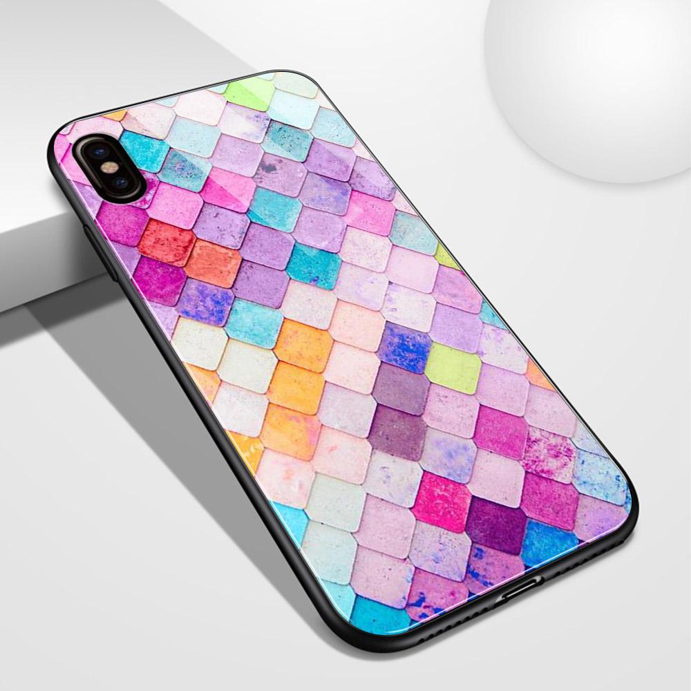 

For Iphone 14 Case Glass Back Cover Colorful Brick Case Iphone 14 Plus Cover Funda For Iphone 11 12 13 14 Pro Max 12 Mini iphone 14 plus&Glass case