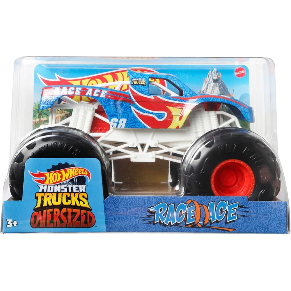 Hot Wheels Monster Trucks Race Ace 1:24 Scale Toy Vehicle for Ages 3 and Up