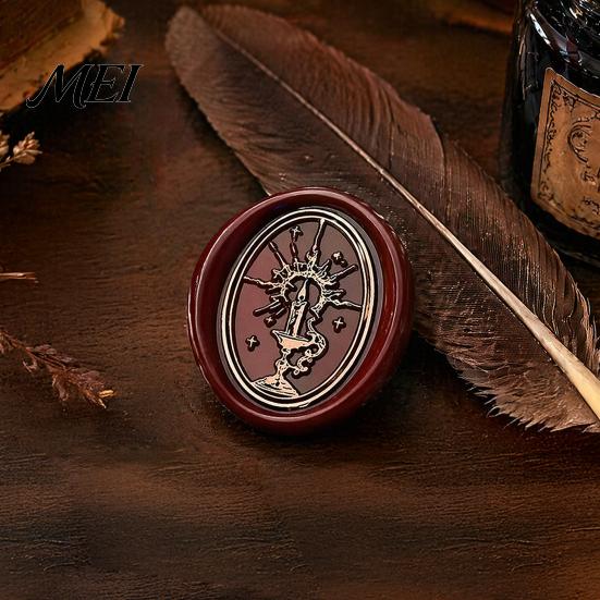 Ghost Wax Stamp Halloween Themed Brass Seal Head, Pumpkin Witch Bat Engraved Creative Gift Packaging Sealing Replacement Head for Envelope Journal