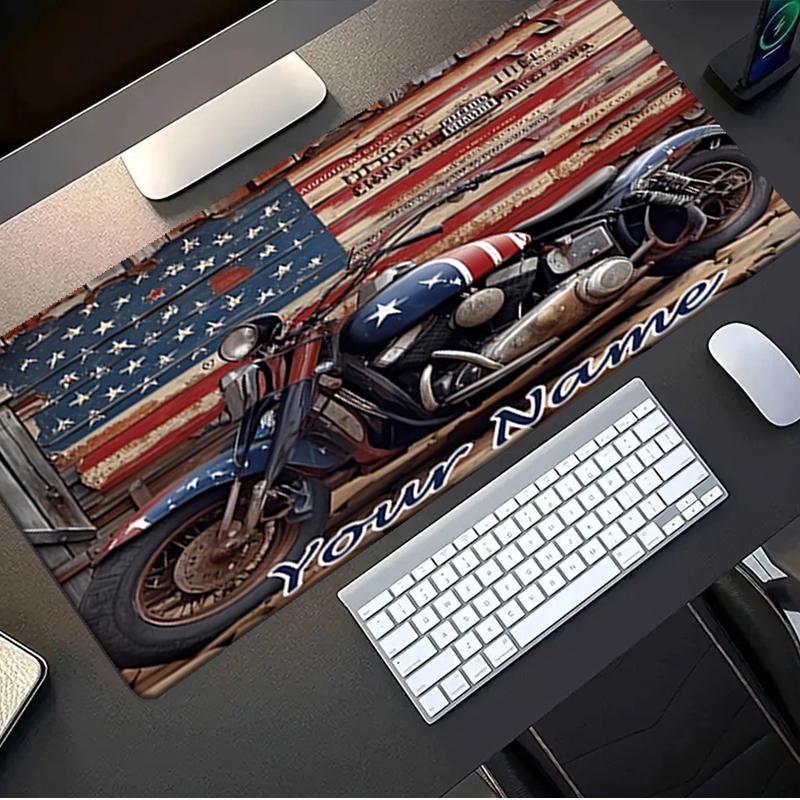 1PC Custom Name Rustic Motorcycle Americana Mouse pad, keyboard and mouse desk pad, for computer notebook Birthday Gift For Any Room Or Office