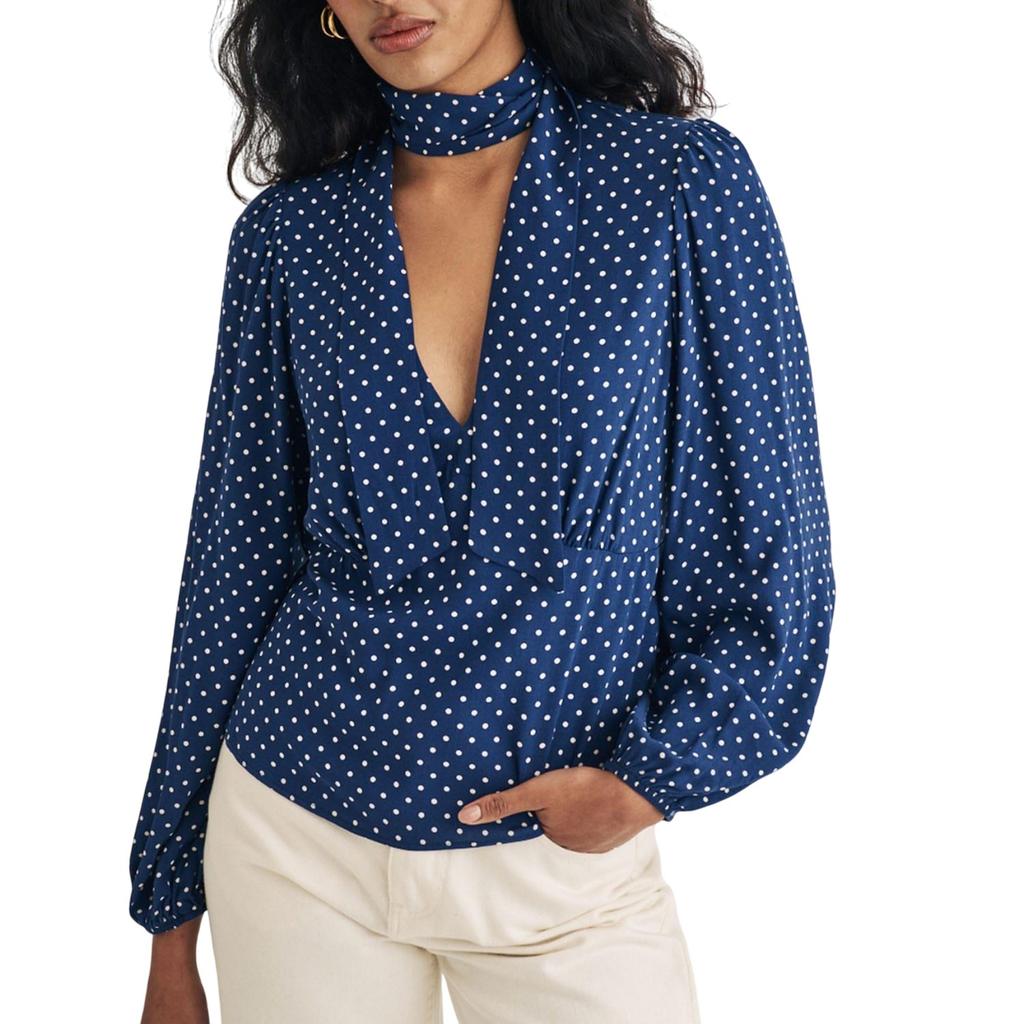 NobodyÂ´s Child Womens/Ladies Karen Polka Dot Side Tie Neck Blouse