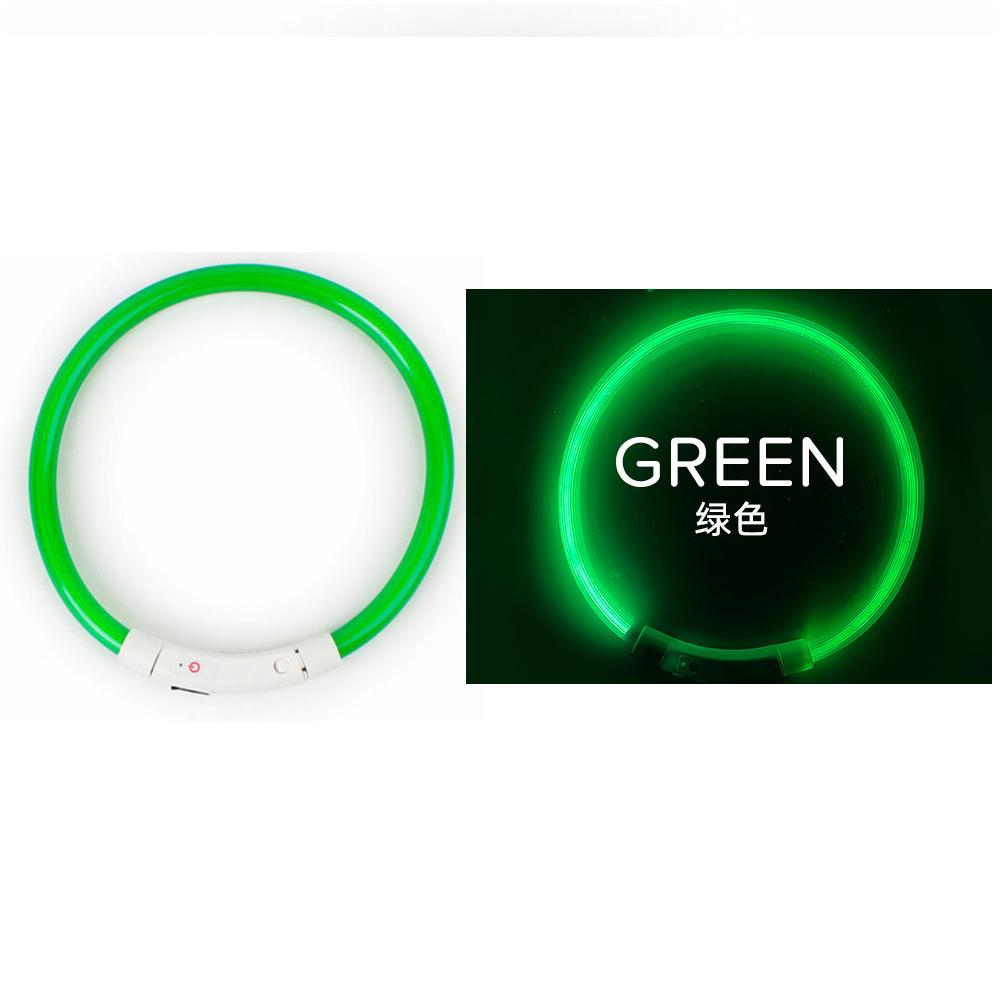 Led Glowing Dog Collar 3/Light Modes Luminous Night Charge Light 50Cm Prevention Pet Rechargea Safety Flashing Glow Dc5V Usb Red