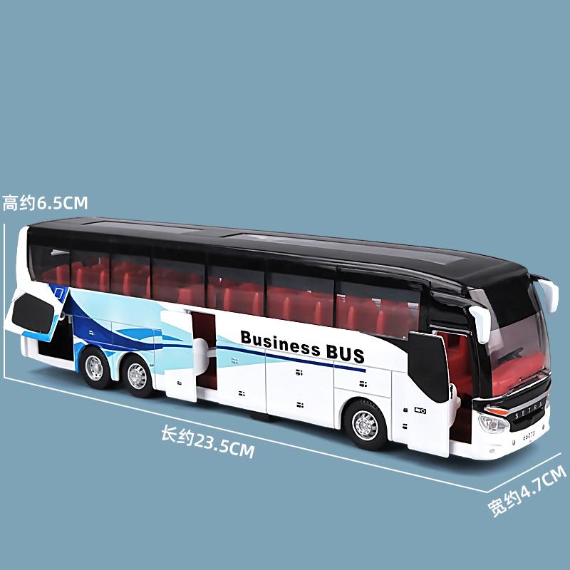 Simulation Diecast 1/50 Alloy Business Bus Car Model Luxury Airport Bus Model  Vehicles For Children‘s