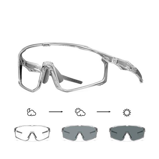 Photochromic Polarized Cycling Glasses, UV Protection Windproof Sports Sunglasses, Lightweight Men Women Safety Eyewear for Mountain Bike Running