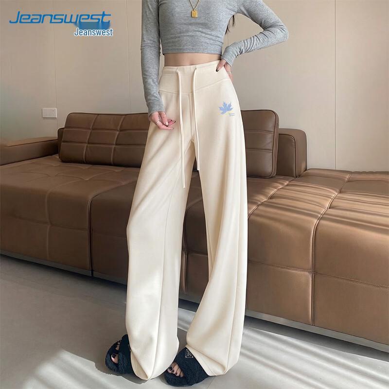 Jeanswest JCL-53-251503-00002Z Blue Maple Leaf Print High-Waist Pants L