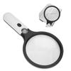 Reading Handheld Magnifying Glass Battery Powered 4LED 4X 30X Lens Magnifier
