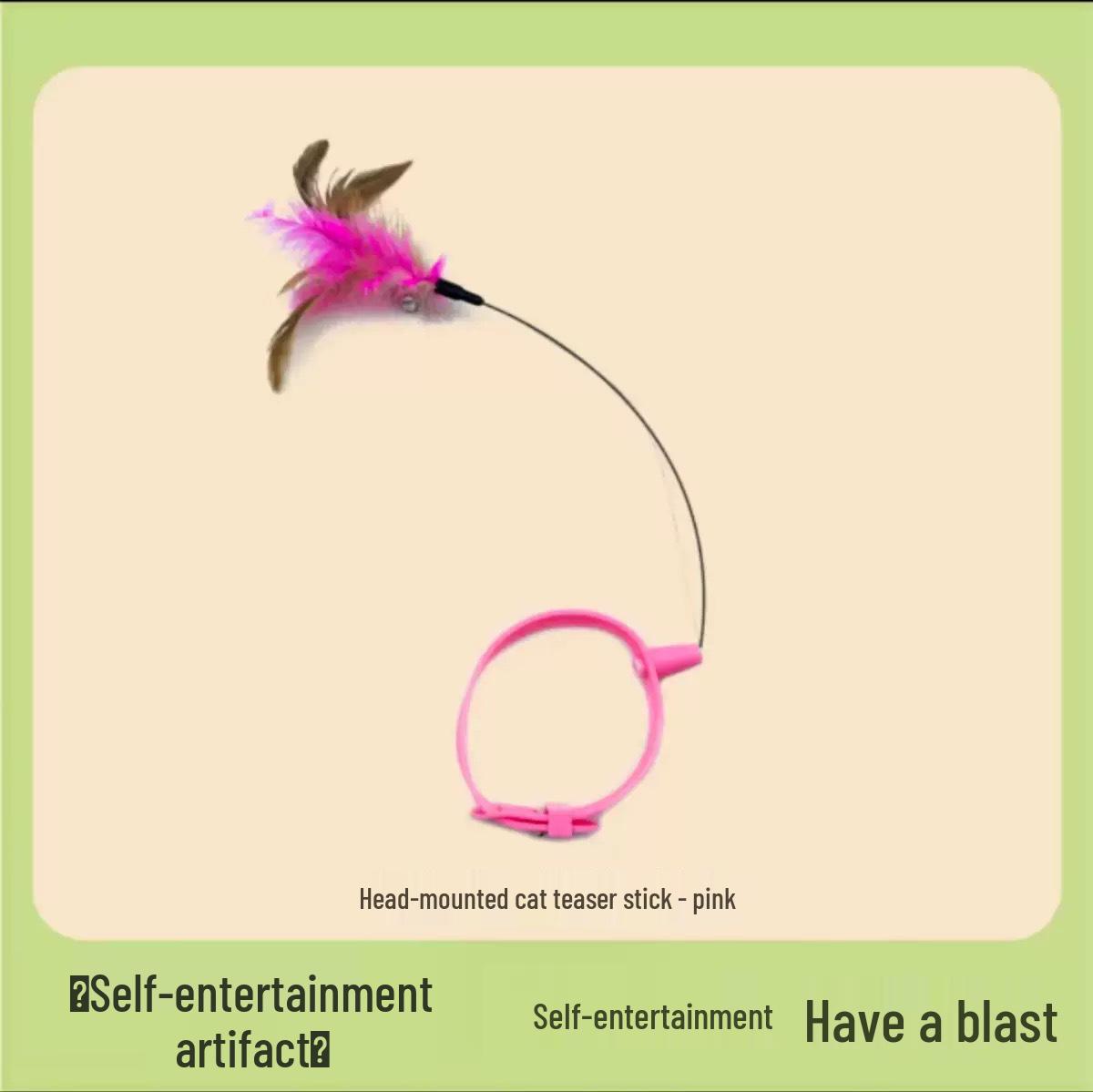 Feather Cat Teaser Wand with Bell - Self-Play, Bite-Resistant Toy for Cats