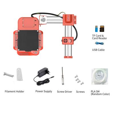 Imprimantă 3D pentru copii, mini imprimantă 3D desktop, 100x100x100mm, dimensiune de imprimare, fără pat încălzit, imprimare OneKey