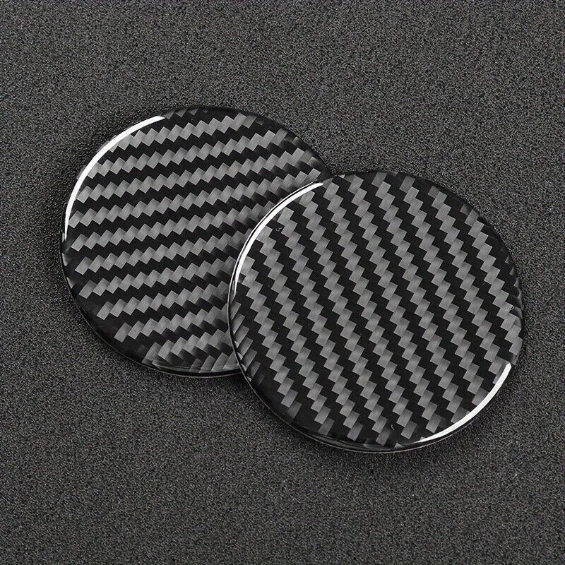 2Pcs Carbon FIber Cup Holder Water Coaster Cup Mat Pad Car Accessorie for all car 2PCS чёрный