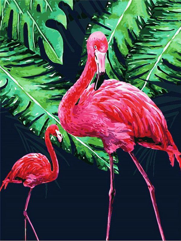 RUOPOTY Acrylic Painting By Numbers Flamingo Animals Paint On Canvas Coloring By Numbers Gift Home Decor Wall Room