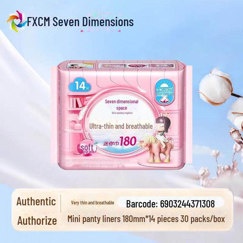 "Seven Degrees Space Ultra-Thin Pure Cotton Sanitary Napkins - Breathable, Daily & Night Use for Girls"