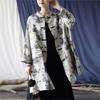 Johnature Women Vintage Jacquard Stand Long Sleeve Trench Button Spring Coats Chinese Style Patchwork Pockets Trench