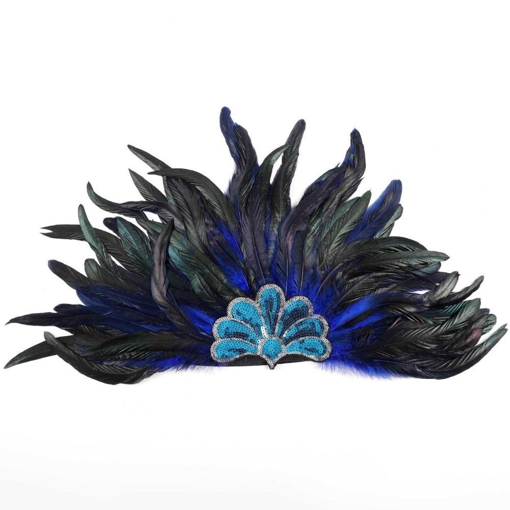 Stage Performance Showgirl Headband Brazilian Carnival Feather Headdress Hair Band  Carnival Events