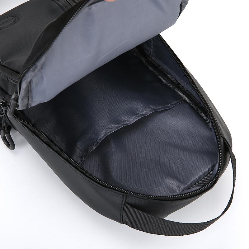 Men's crossbody bag with mobile phone pocket, adjustable shoulder strap, multi pocket chest bag, suitable for leisure, sports, a