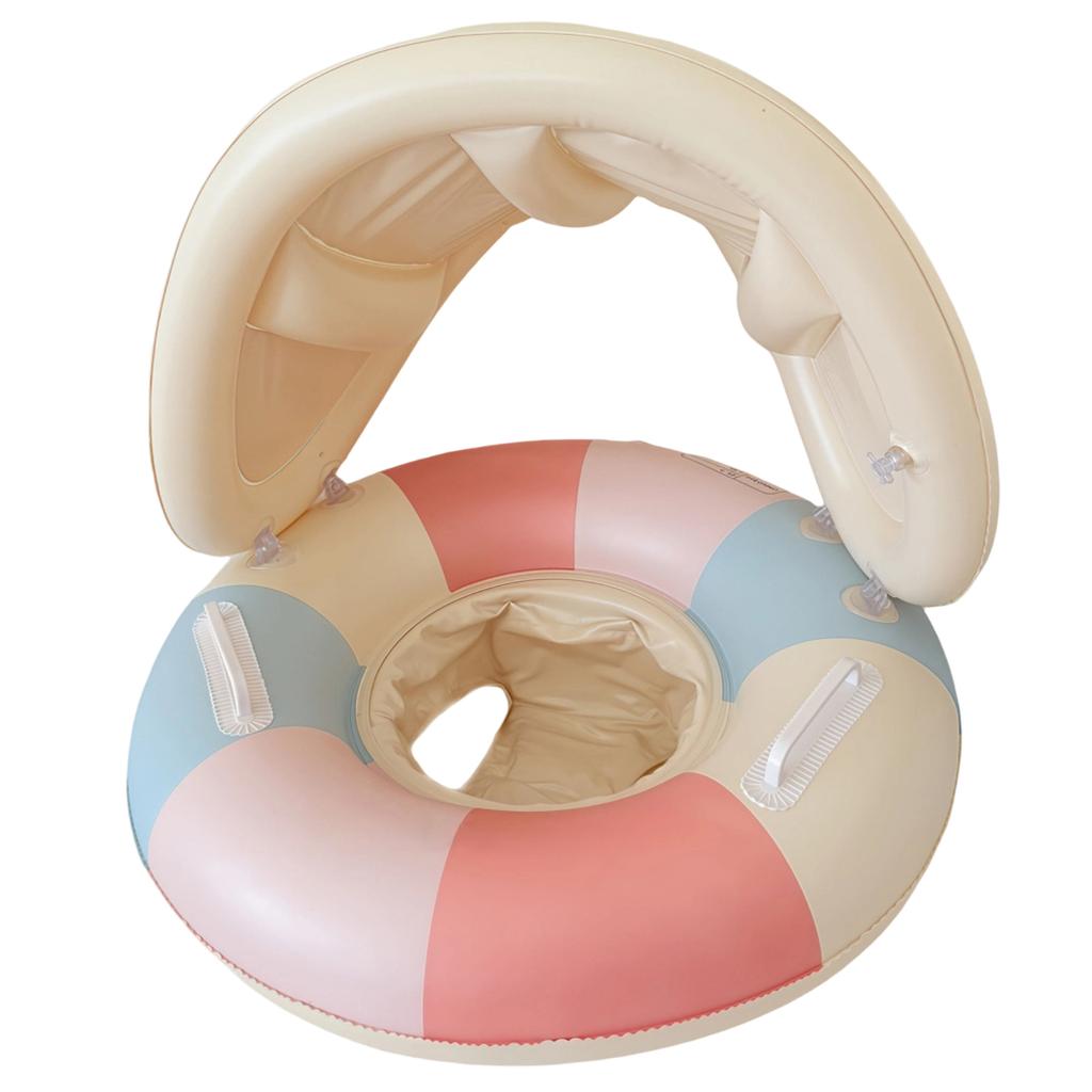Inflatable Baby Swim Ring with Removable Sunshade Canopy Adjustable Design for Water Safety and Comfort Suitable for Pool and Beach Use