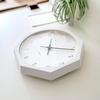 KATOMOKU Muku Clock 7 Octagonal White Wall Clock with Continuous Second Hand km-60WHRC8 Movement, 30.0cm (Radio-Controlled Clock)