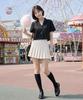 KOLEAT Linen Black Slim Short Sleeve Shirt [Crop]