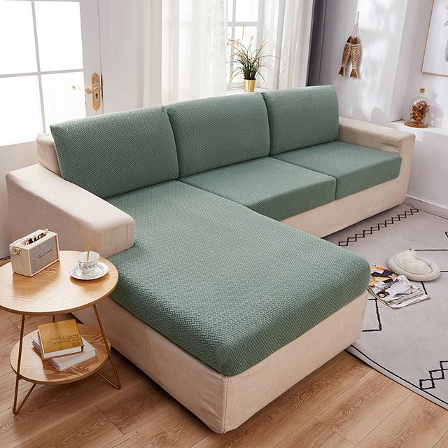 Jacquard Sofa Seat Cushion Cover Elasticity Chair Seat Cover Removable Sofa Slipcover Stretch Furniture Protector 1 /2 /3 /4 Seat