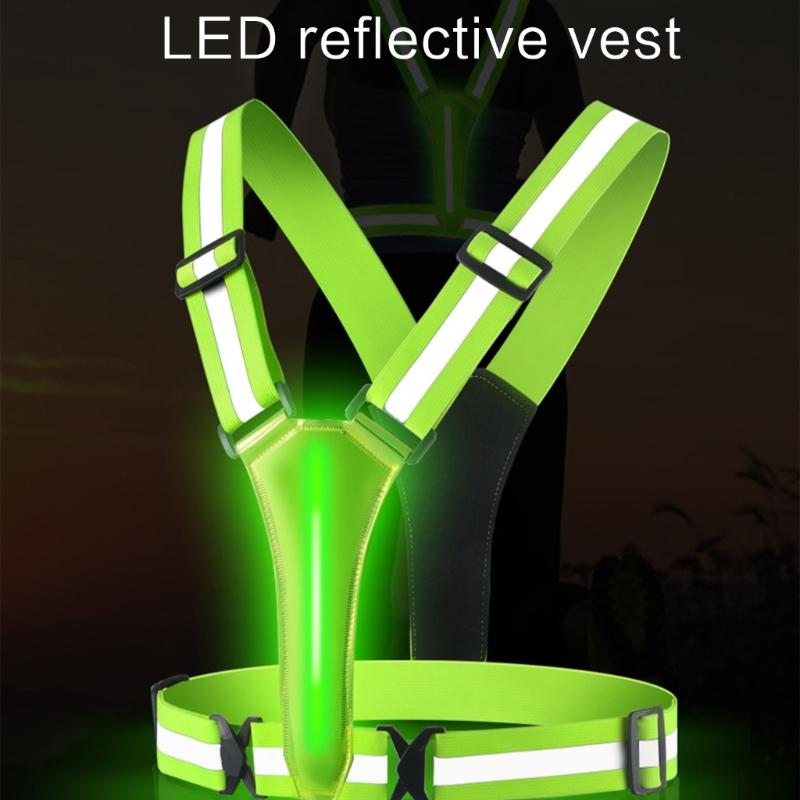 LED Reflective Vest Running Cycling Safety Vest for Outdoor Sports Activities