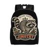 Jimothy the Ballard Seattle Raccoon Backpack  Trekking Backpacks Youth Colorful Print High School Bags Kawaii Rucksack