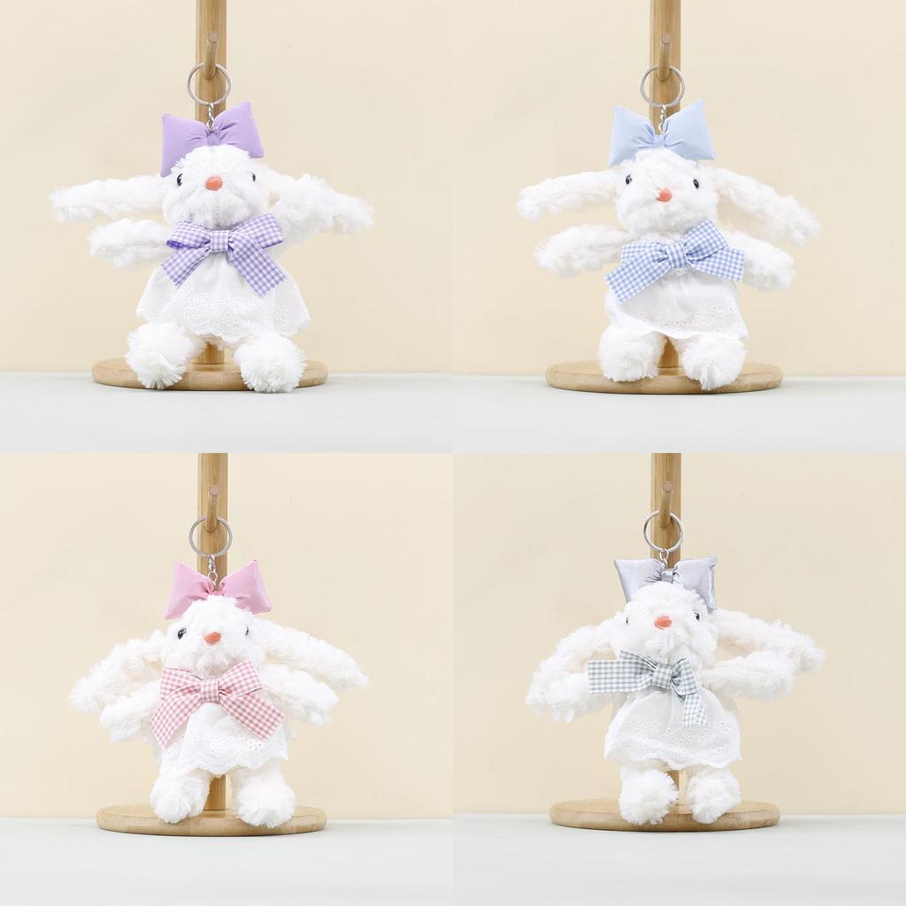 Plush Rabbit Keychain Stuffed Animal Toy With Soft Short Fur For Kids Gift
